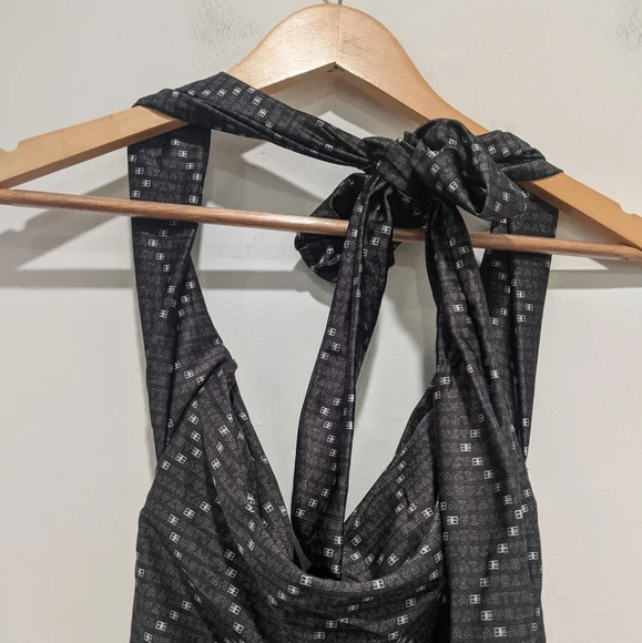 Baja East NWOT Olive Logo Halter One Piece Swimsuit - Picture 5 of 10